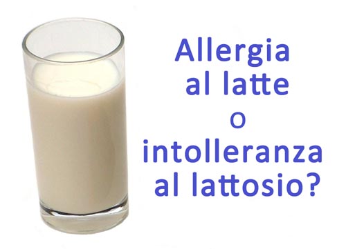 allergia al latte o intolleranza al lattosio